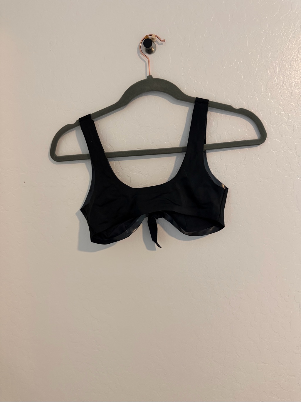 Onewith. Black Tie-Front Bikini Top — image 3 of 3